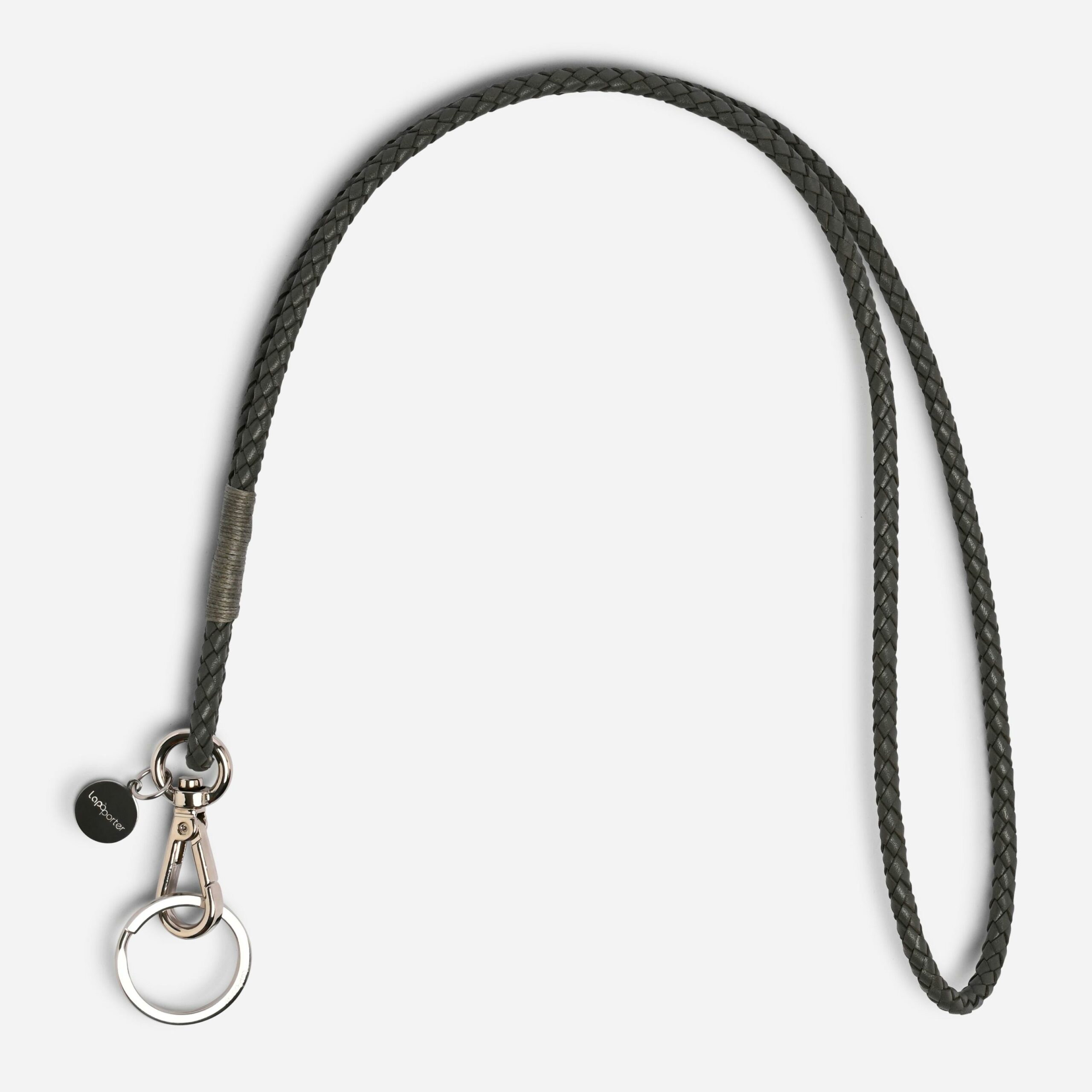 Luisa Schlüsselanhänger aus geflochtenem Leder Lapàporter in grau