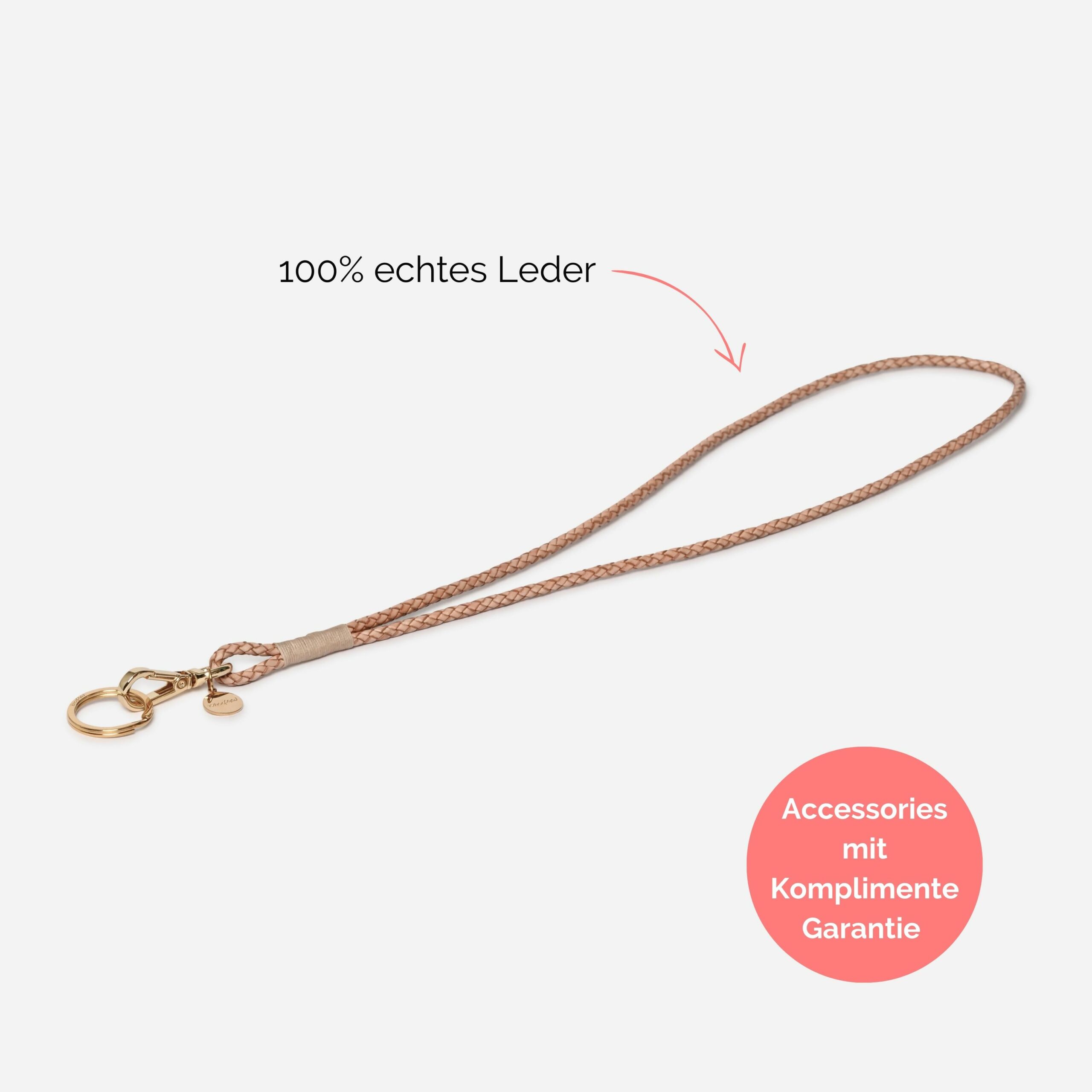 Luisa Schlüsselanhänger aus geflochtenem Leder Lapàporter in natur