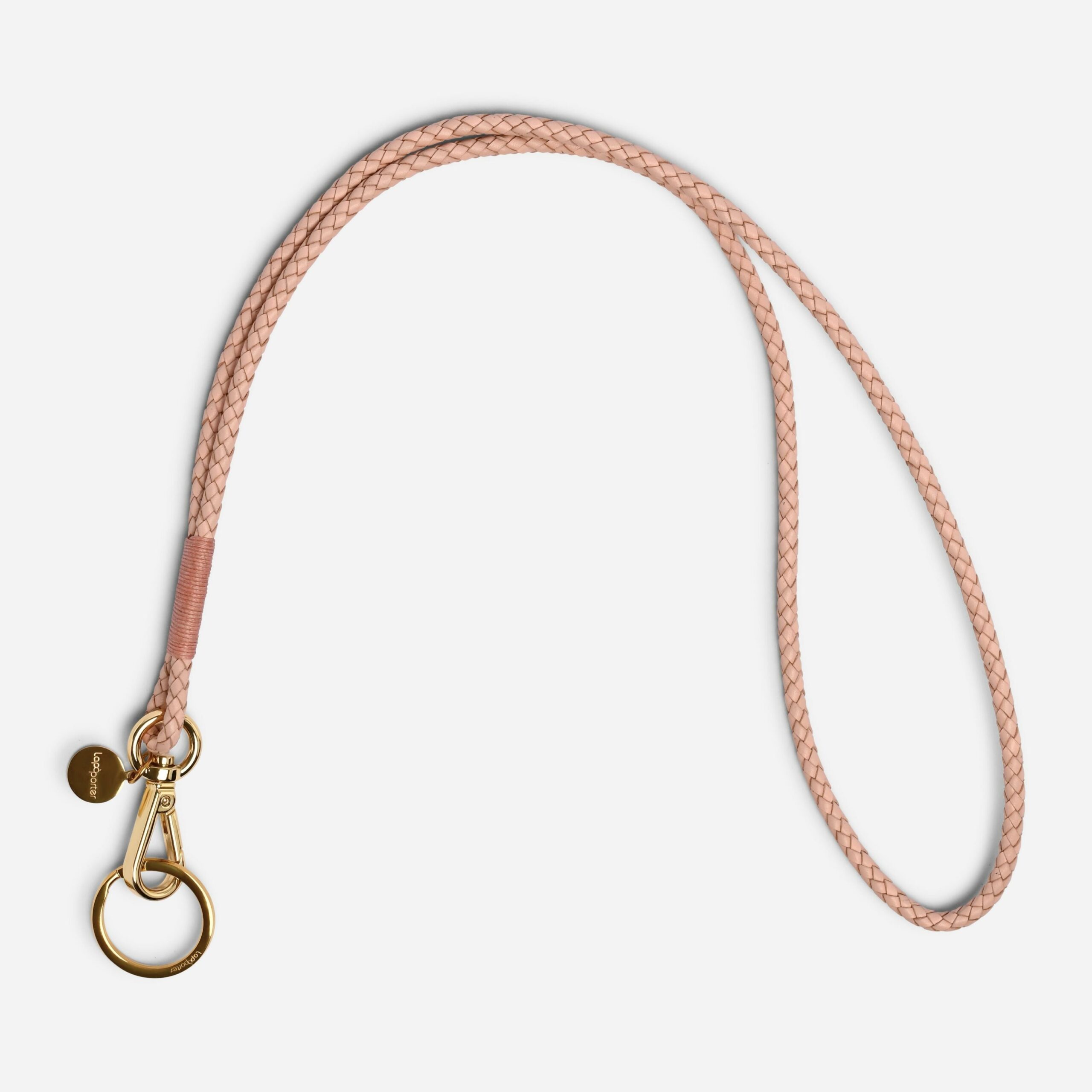 Luisa Schlüsselanhänger aus geflochtenem Leder Lapàporter in rosé
