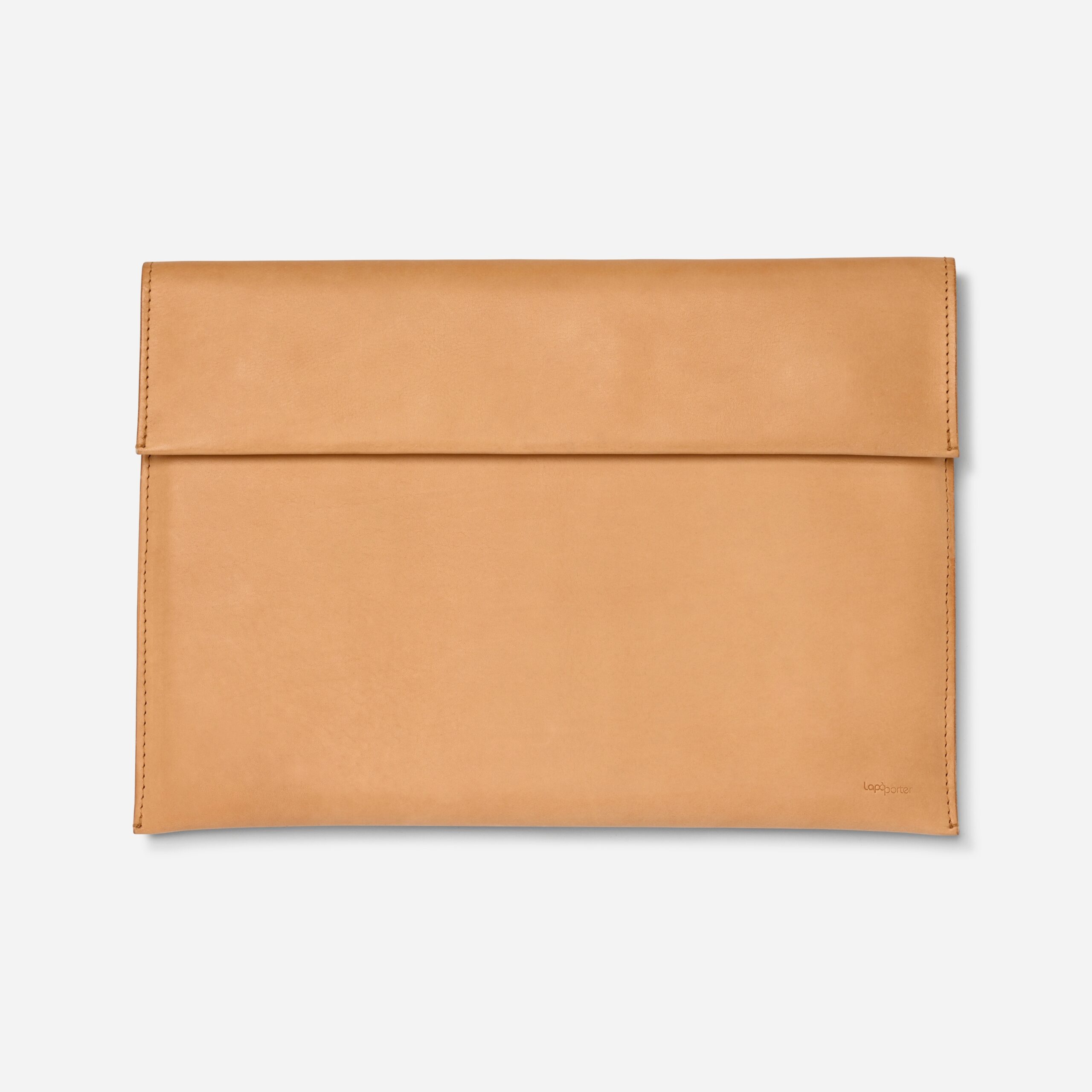 Laptoptasche Leder mit Henkel in natur