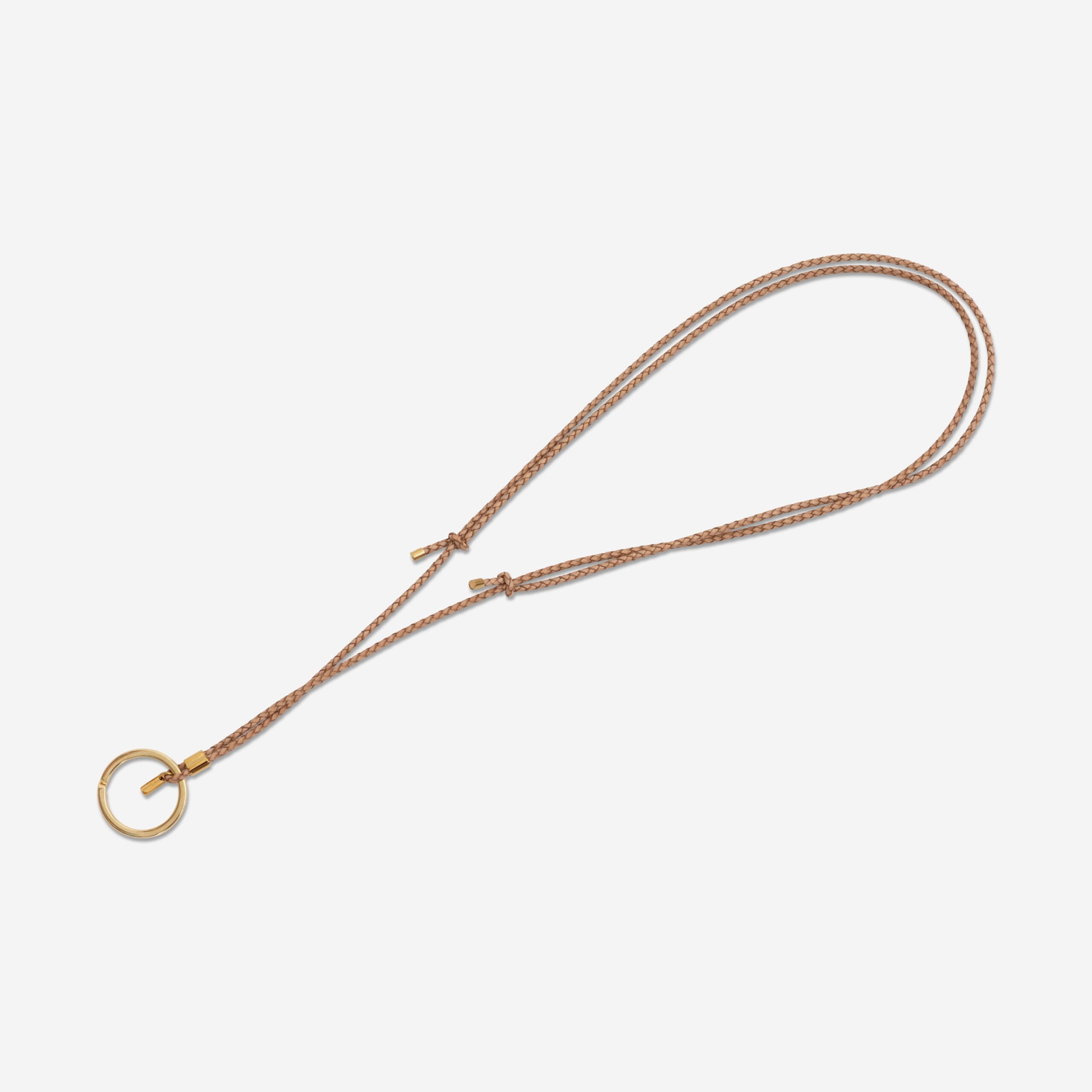 Mary Brillenkette aus echtem Leder mit Ring für Brille oder Schlüssel Lapàporter in natur