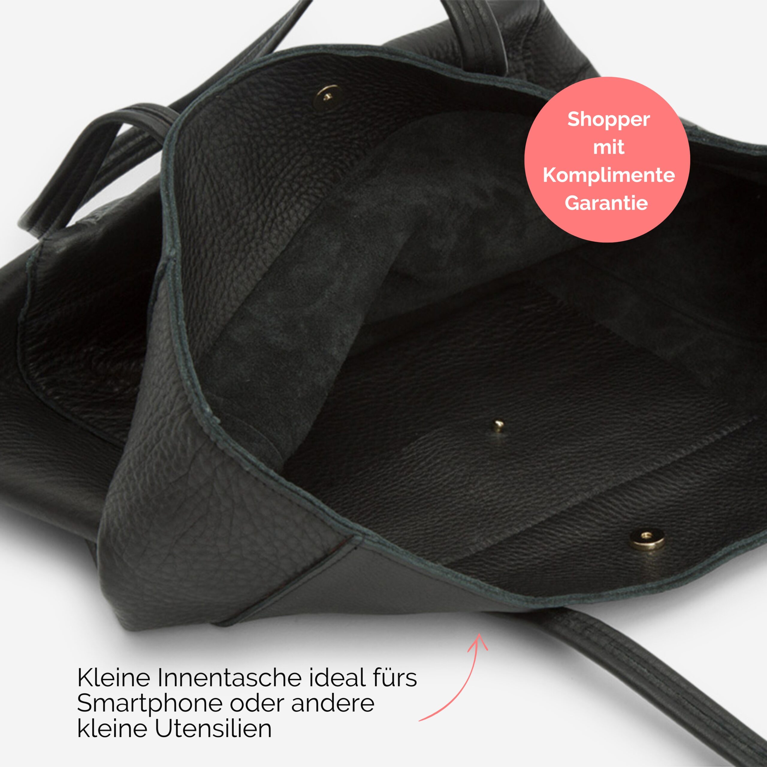 Shopper aus Leder in schwarz Lapàporter