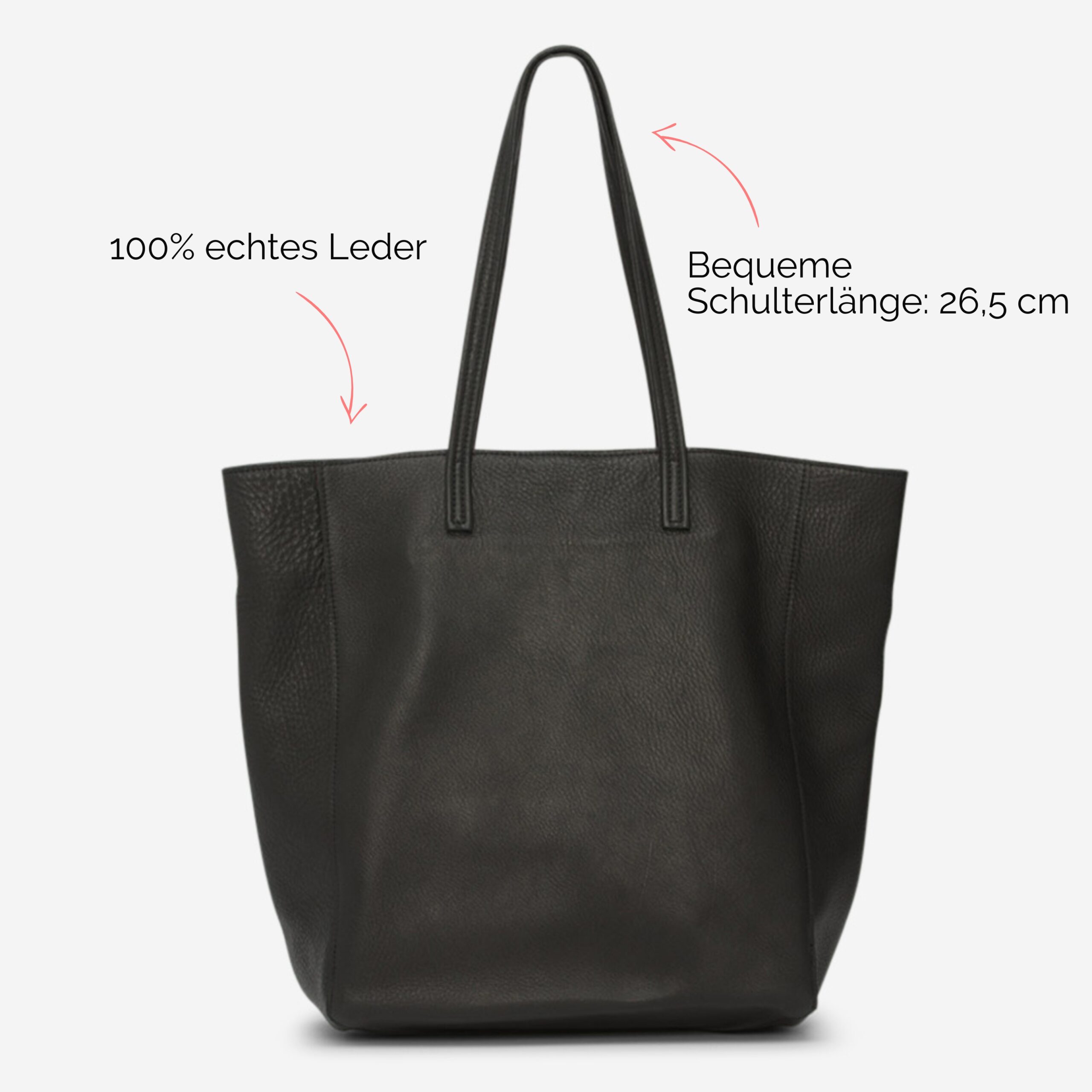 Shopper aus Leder in schwarz Lapàporter