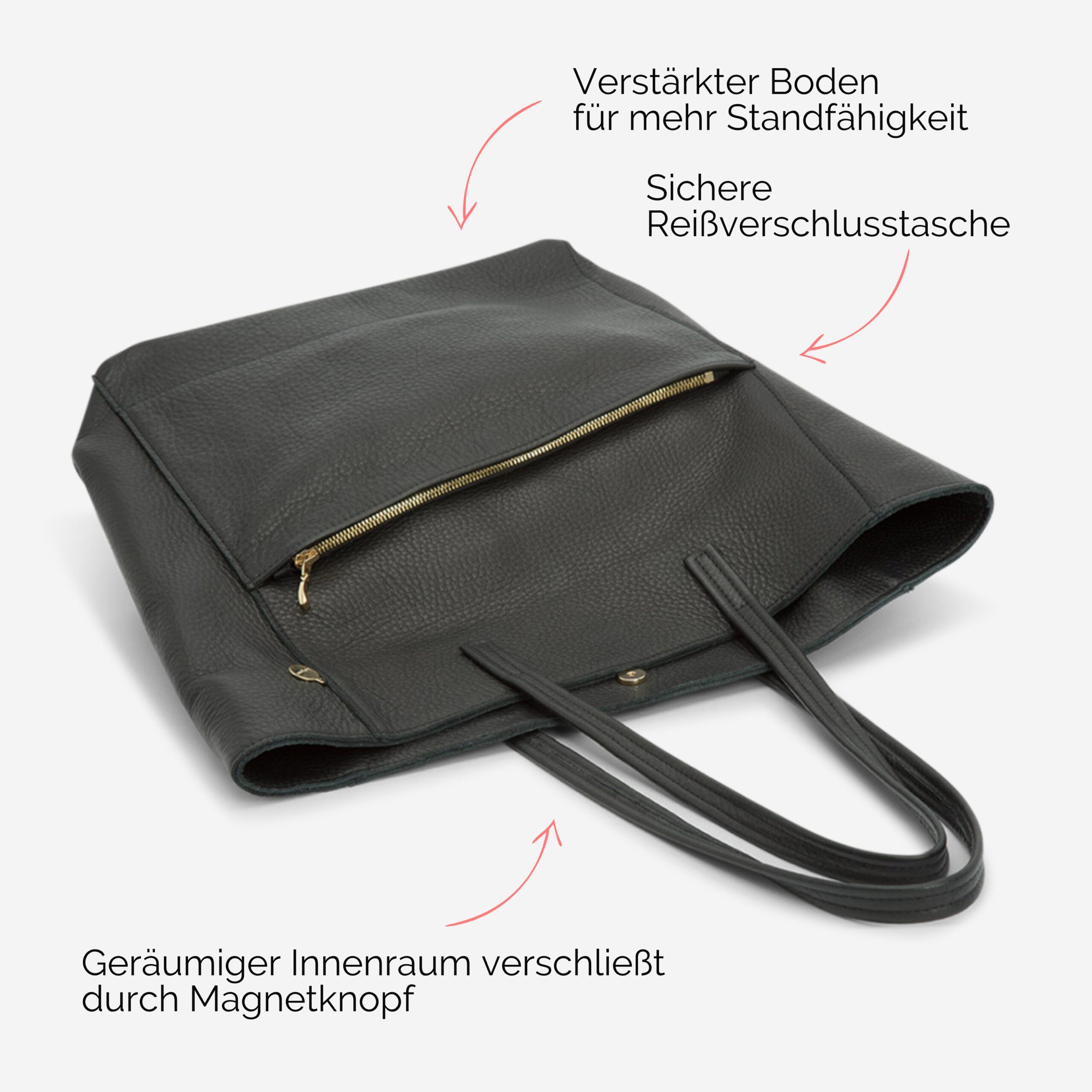 Shopper aus Leder in schwarz Lapàporter