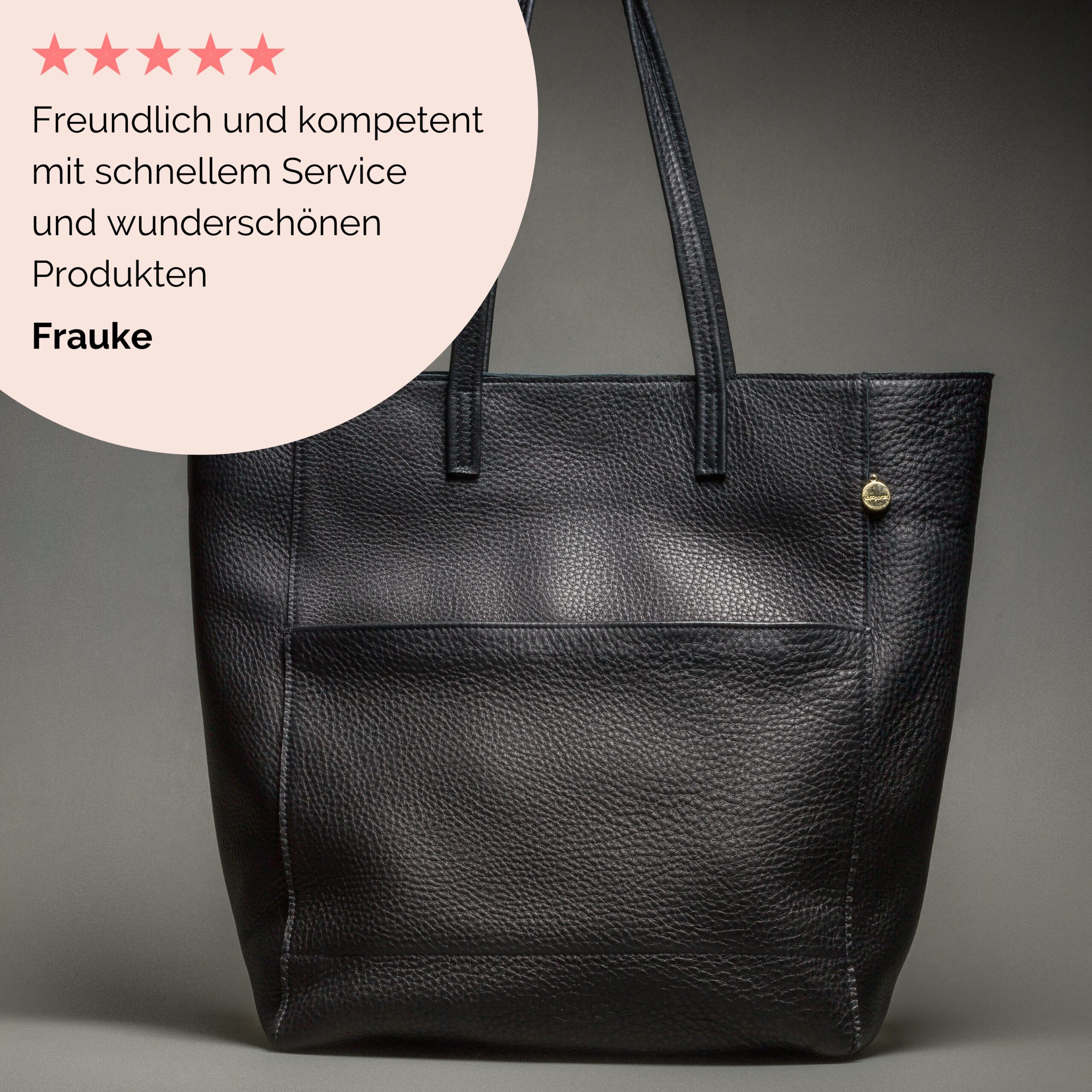 Shopper aus Leder in schwarz Lapàporter