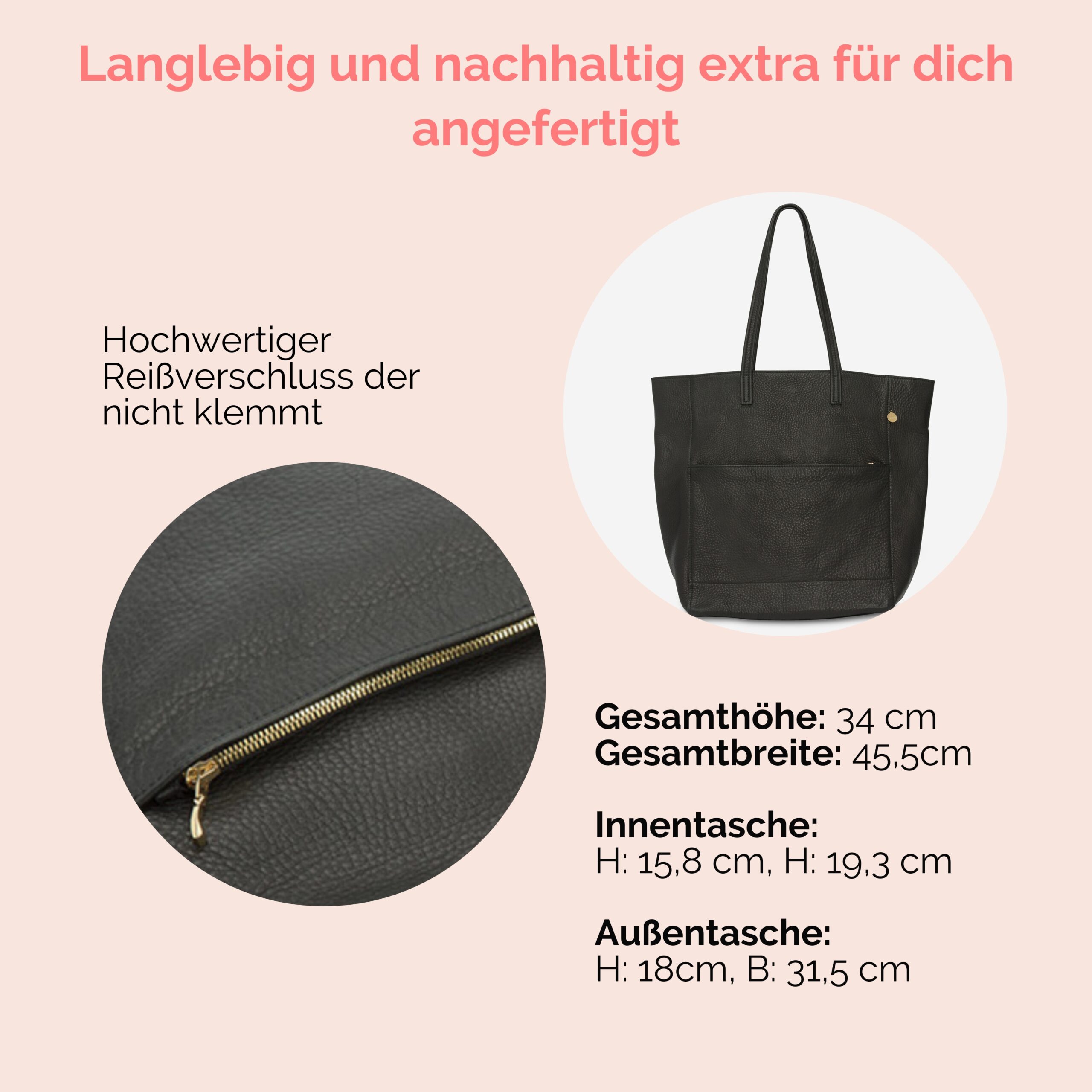 Shopper aus Leder in schwarz Lapàporter