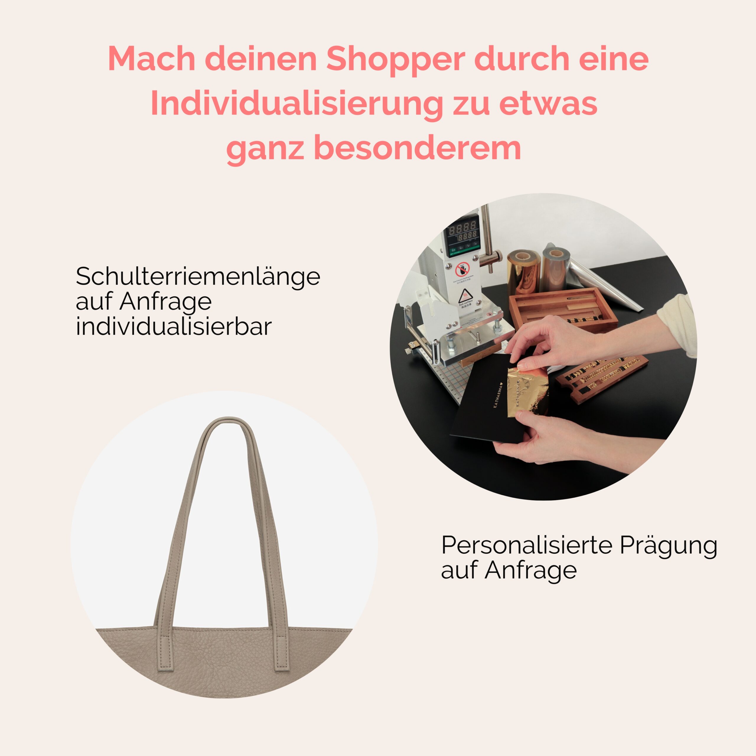 Shopper aus Leder in taupe Lapàporter