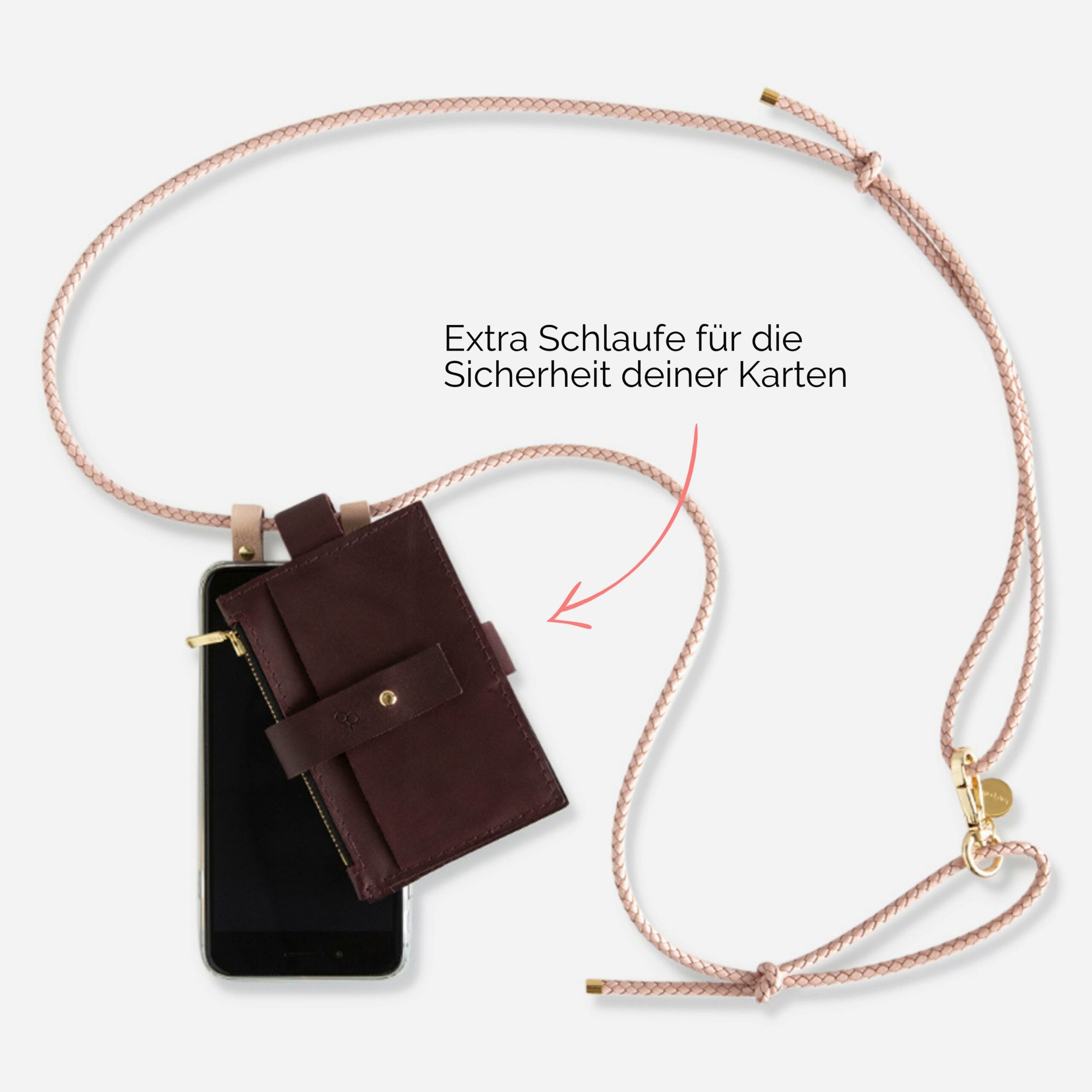 Anna Portemonnaie zum anhängen Lapàporter in bordeaux