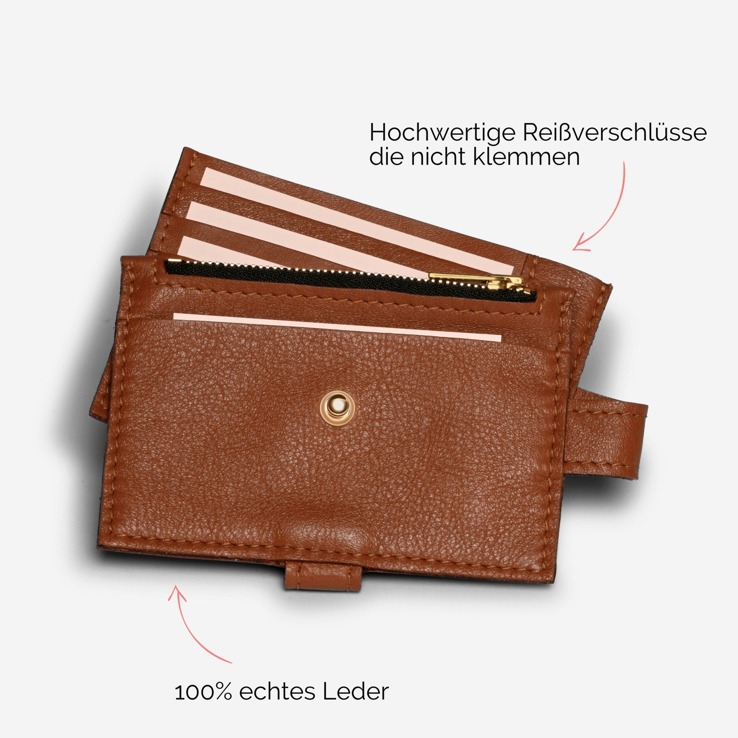 Anna Portemonnaie zum anhängen Lapàporter in cognac