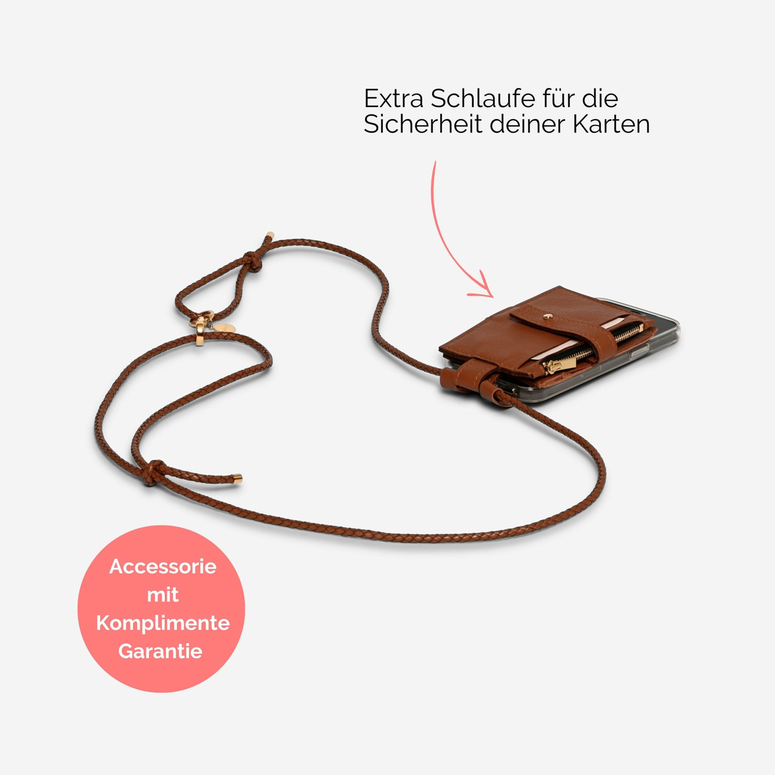 Anna Portemonnaie zum anhängen Lapàporter in cognac