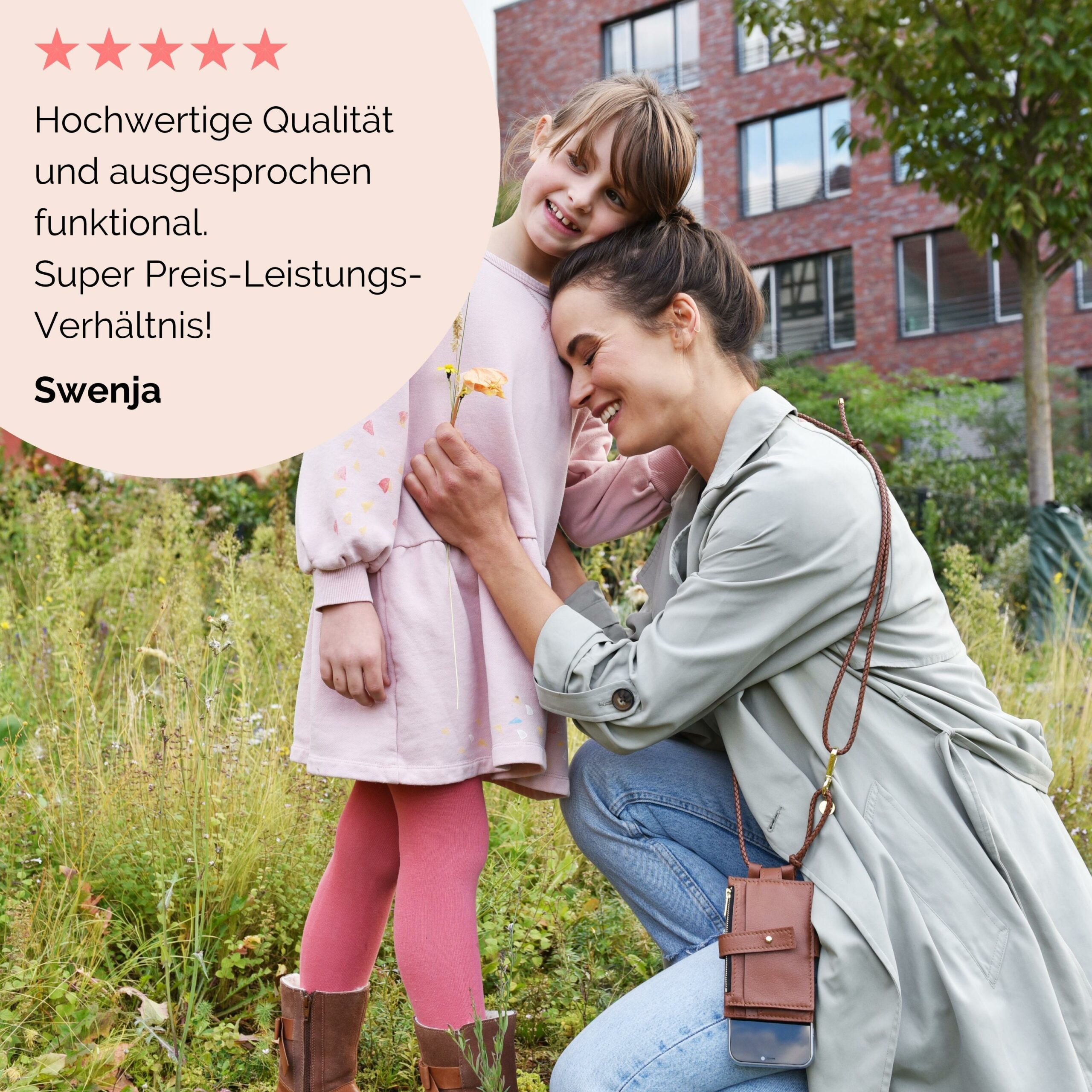 Anna Portemonnaie zum anhängen Lapàporter in cognac