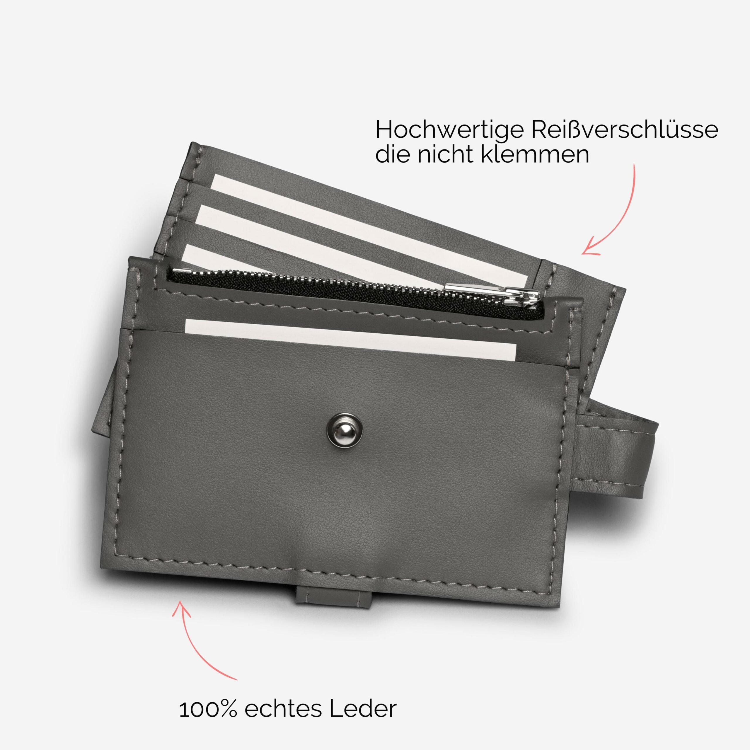 Anna Portemonnaie zum anhängen Lapàporter in grau