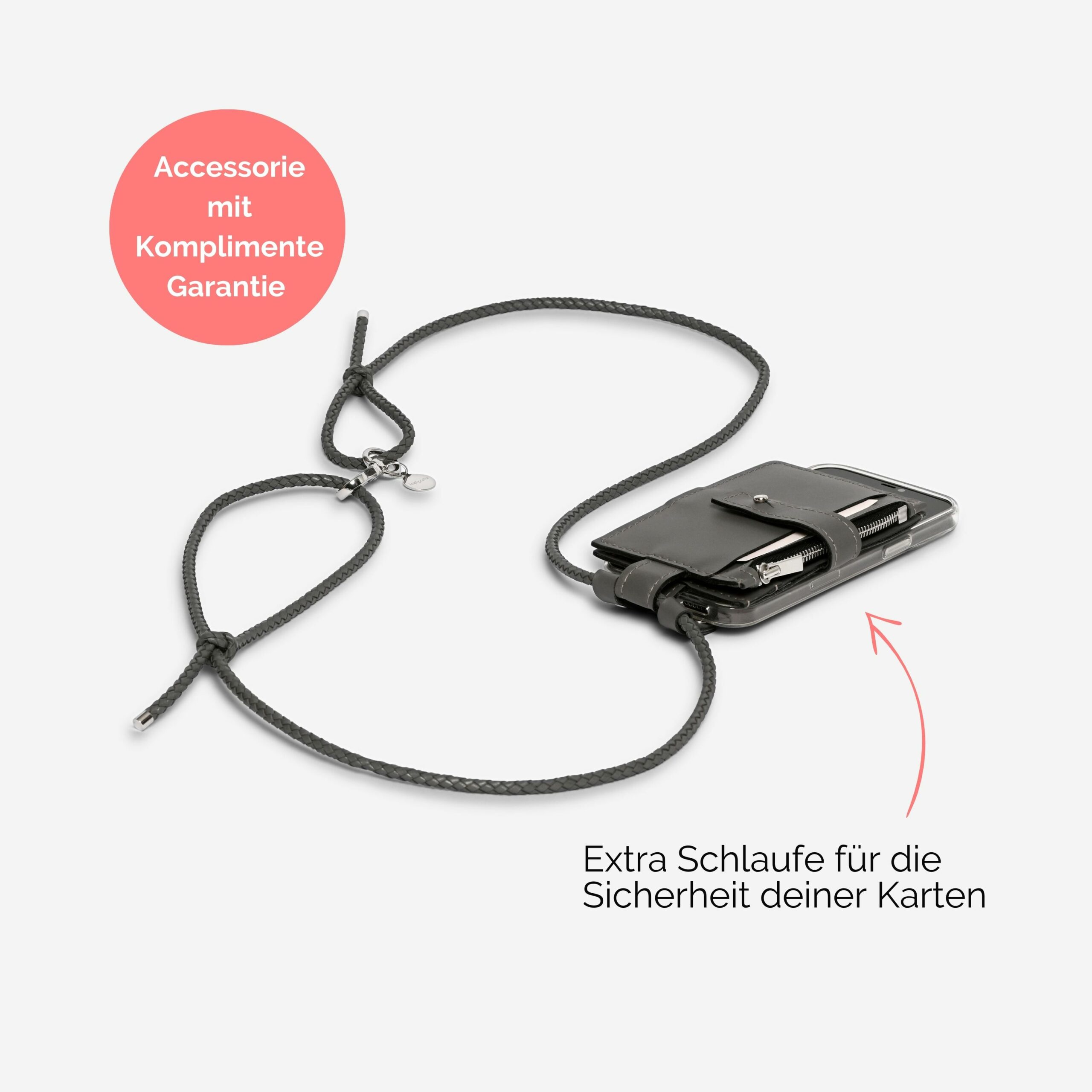 Anna Portemonnaie zum anhängen Lapàporter in grau