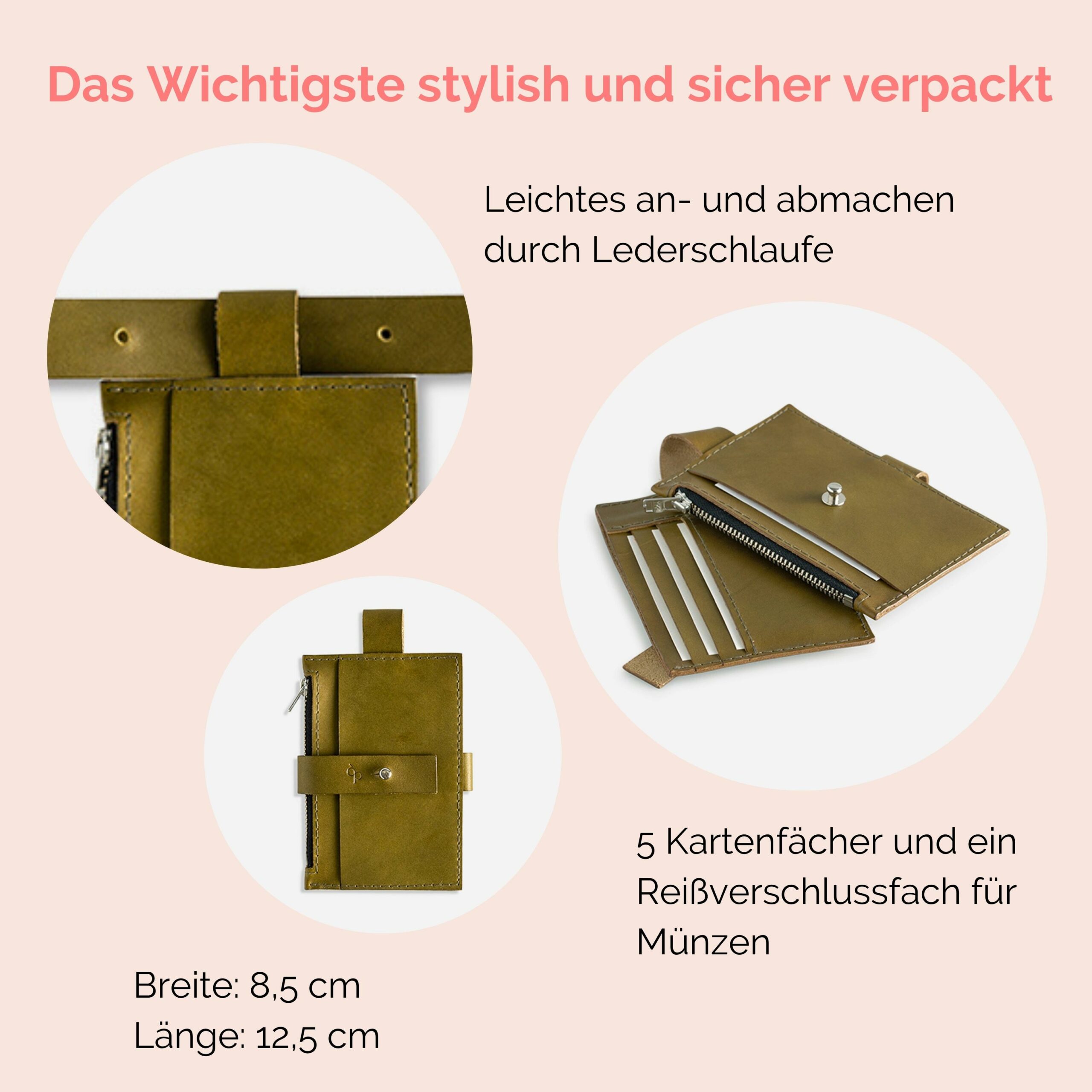 Anna Portemonnaie zum anhängen Lapàporter in oliv