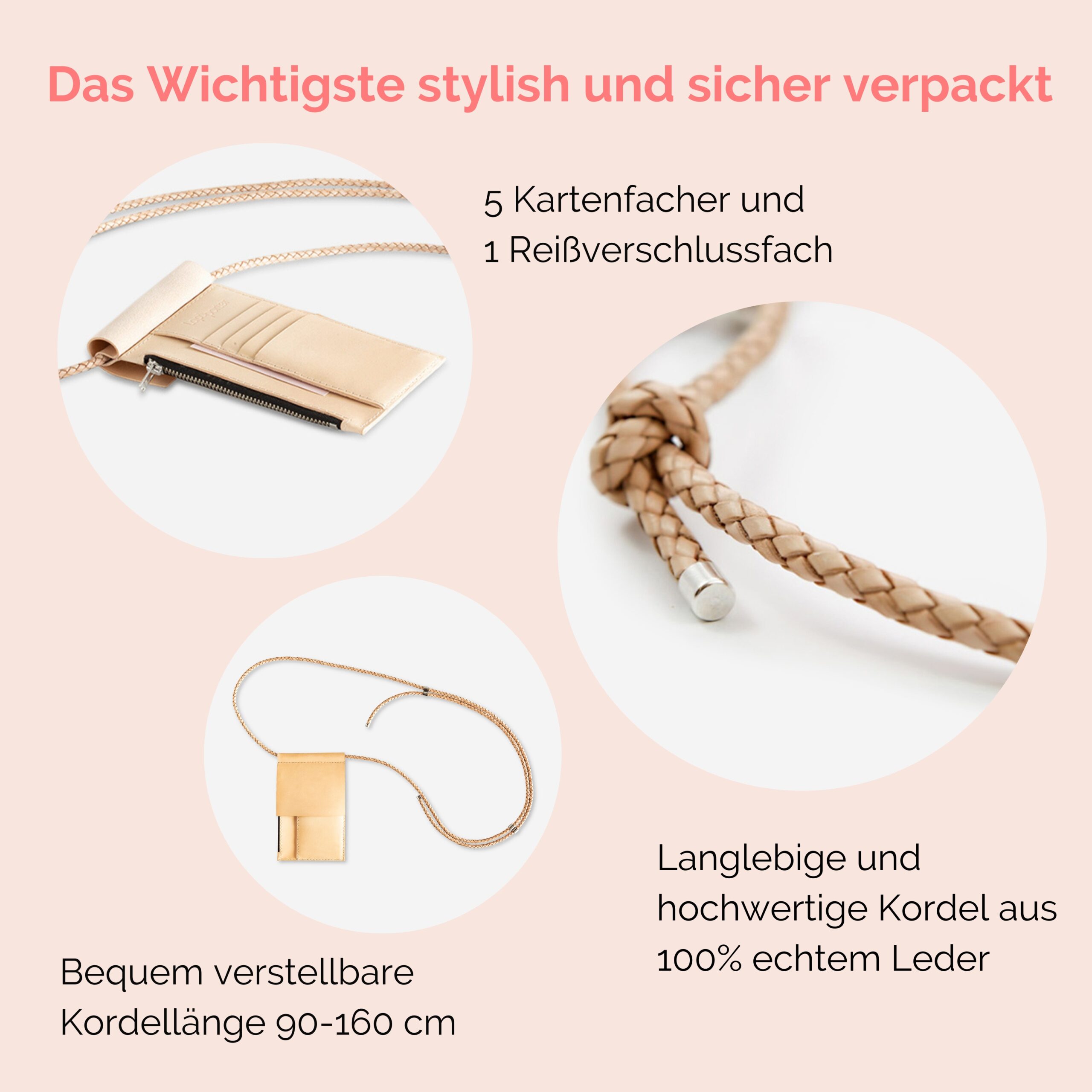 Astrid Brustbeutel aus echtem Leder Lapàporter in natur