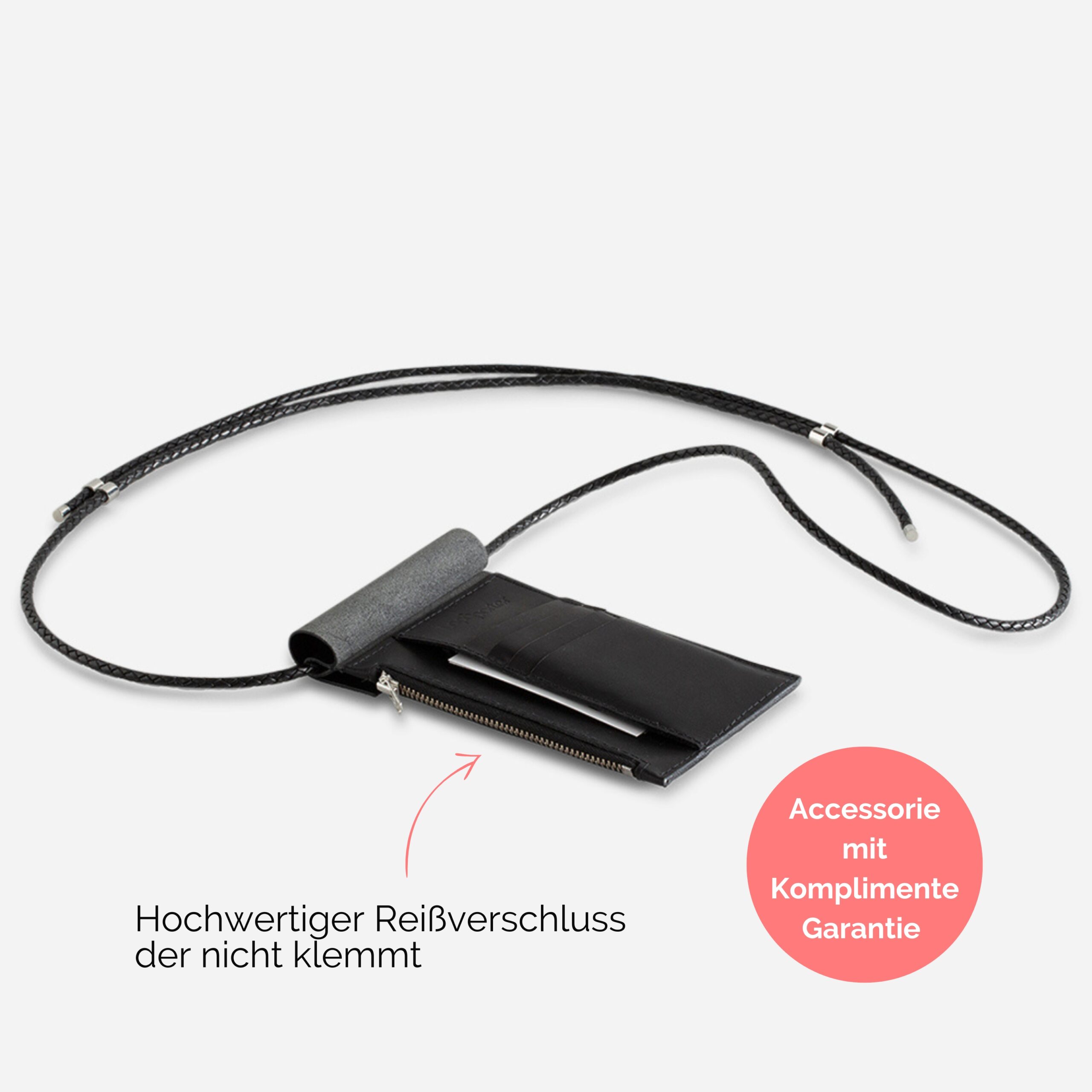 Astrid Brustbeutel aus echtem Leder Lapàporter in schwarz