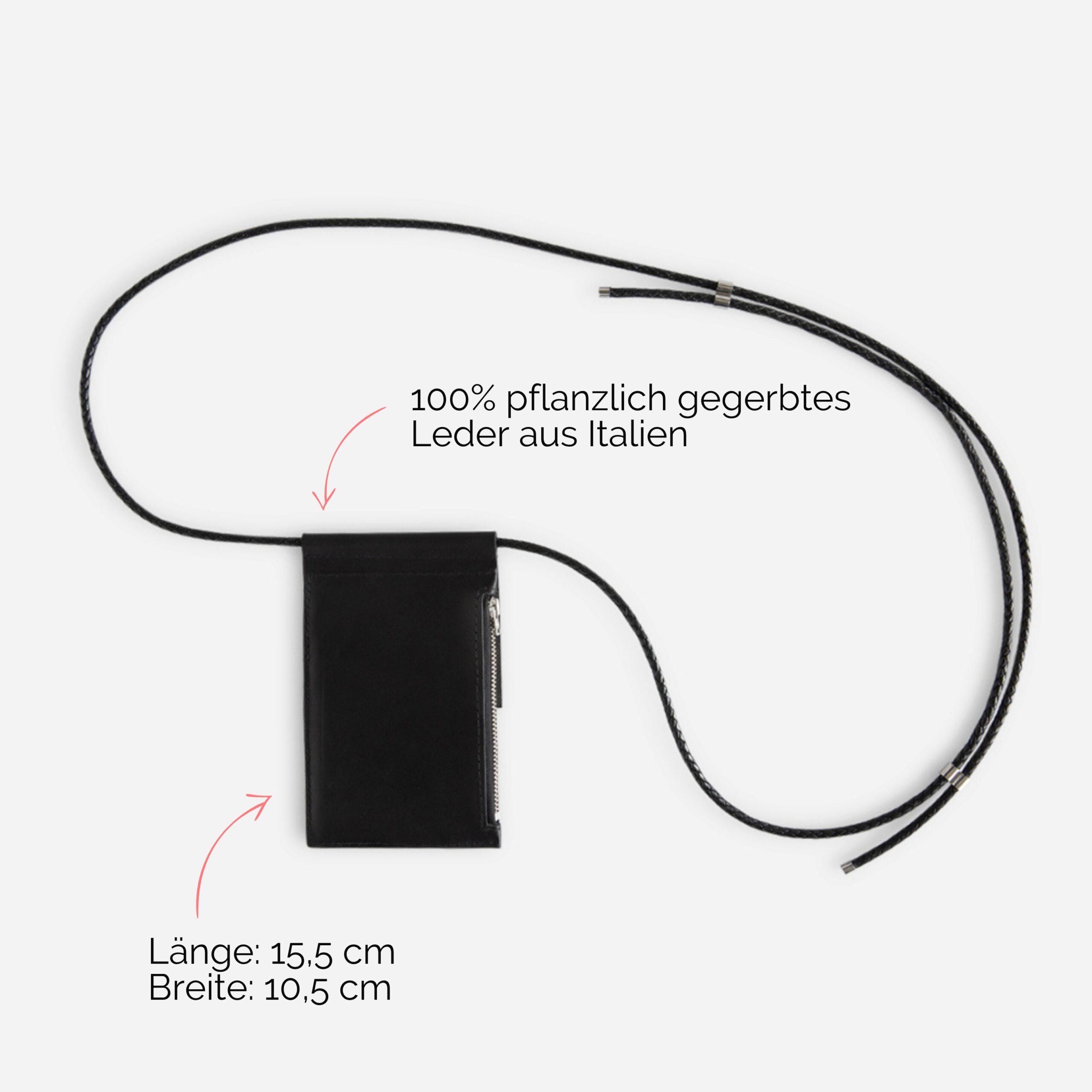 Astrid Brustbeutel aus echtem Leder Lapàporter in schwarz