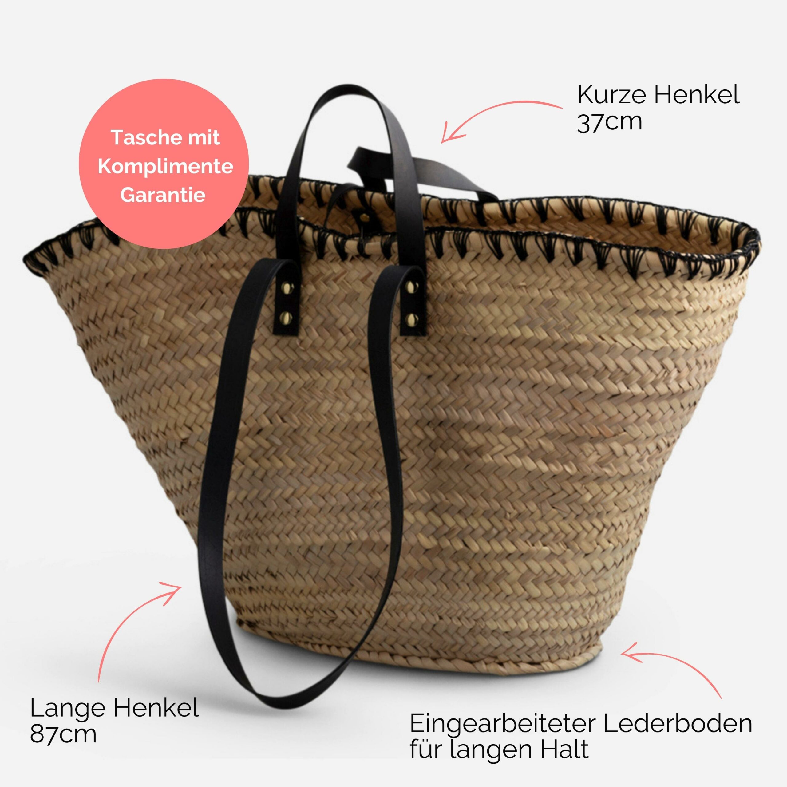 Daisy Korbtasche mit Stickerei in schwarz Lapàporter