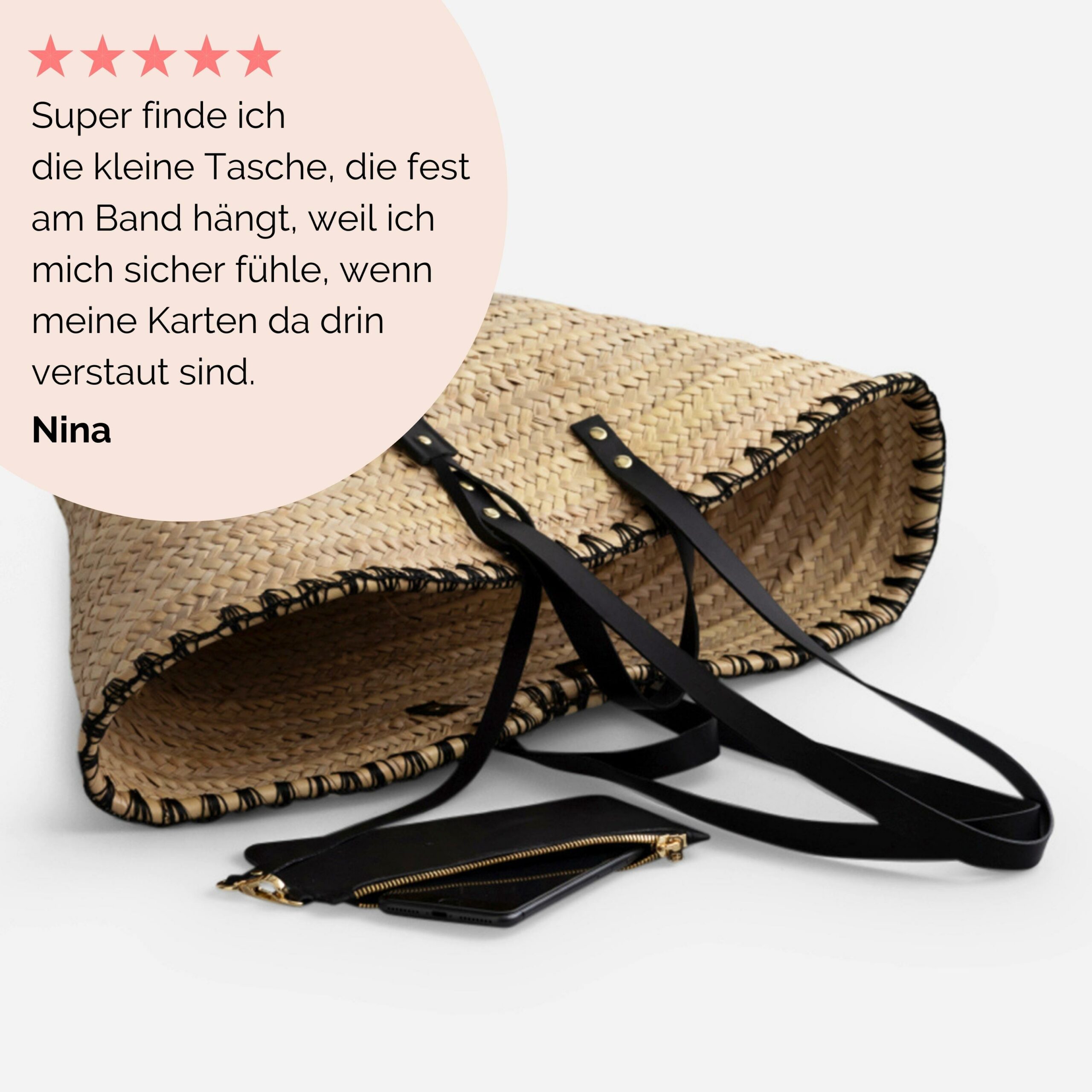 Daisy Korbtasche mit Stickerei in schwarz Lapàporter