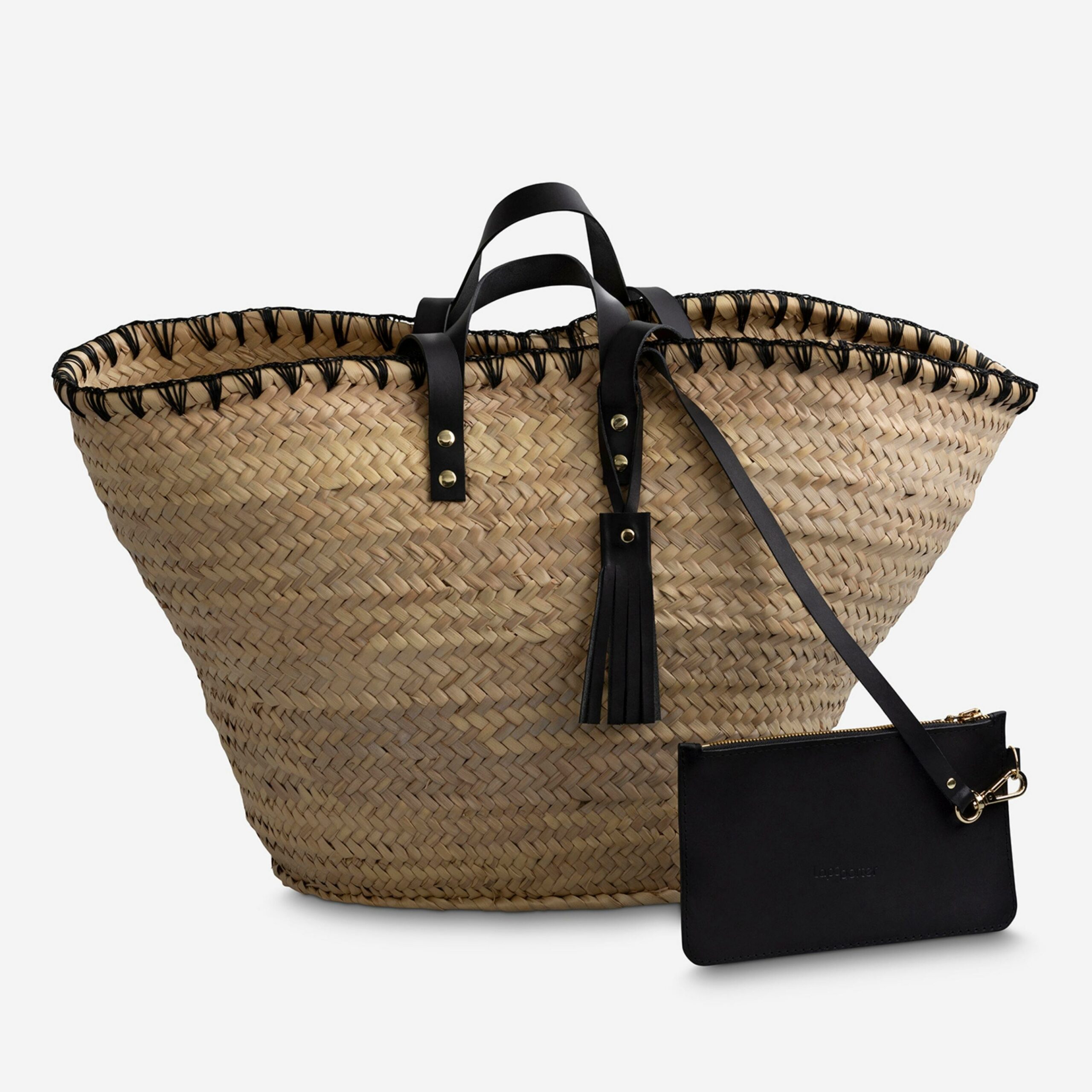 Daisy Korbtasche mit Stickerei in schwarz Lapàporter