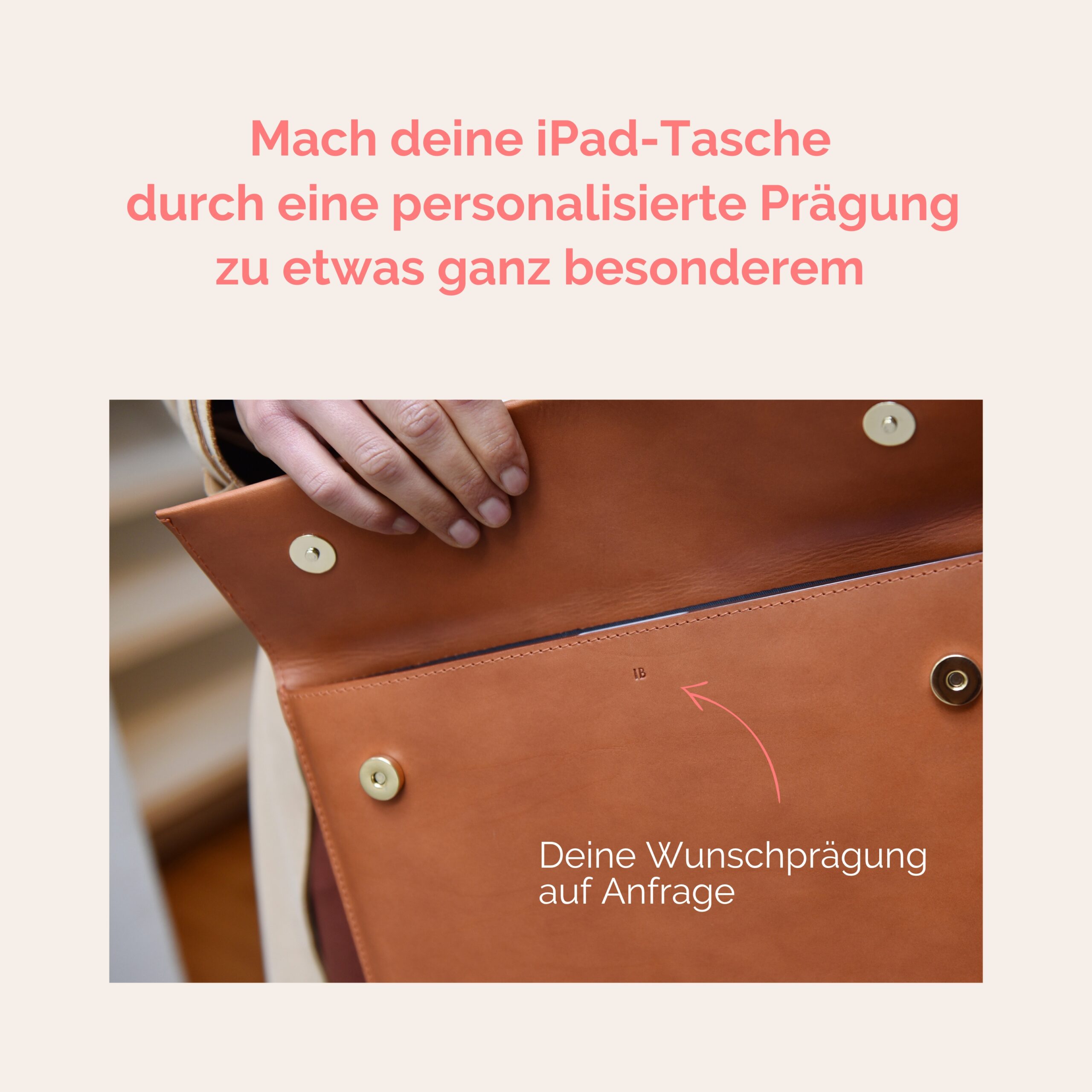 Jacky iPad Tasche aus echtem Leder Lapàporter in schwarz