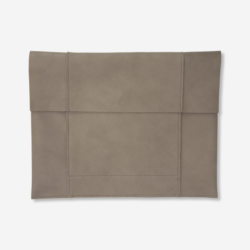 Jacky iPad Tasche aus echtem Leder Lapàporter in taupe