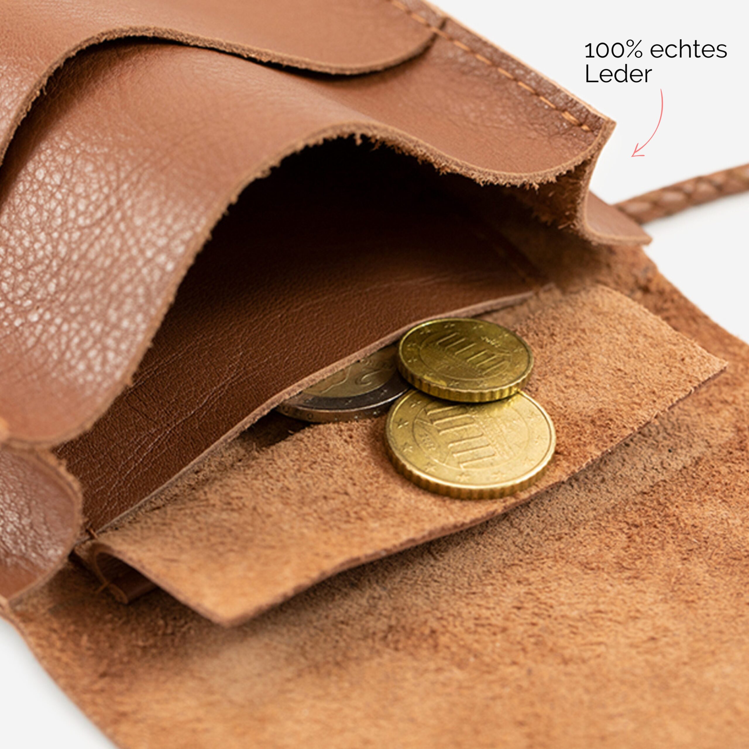 Jazz kleine Umhängetasche aus echtem Leder in cognac Lapàporter