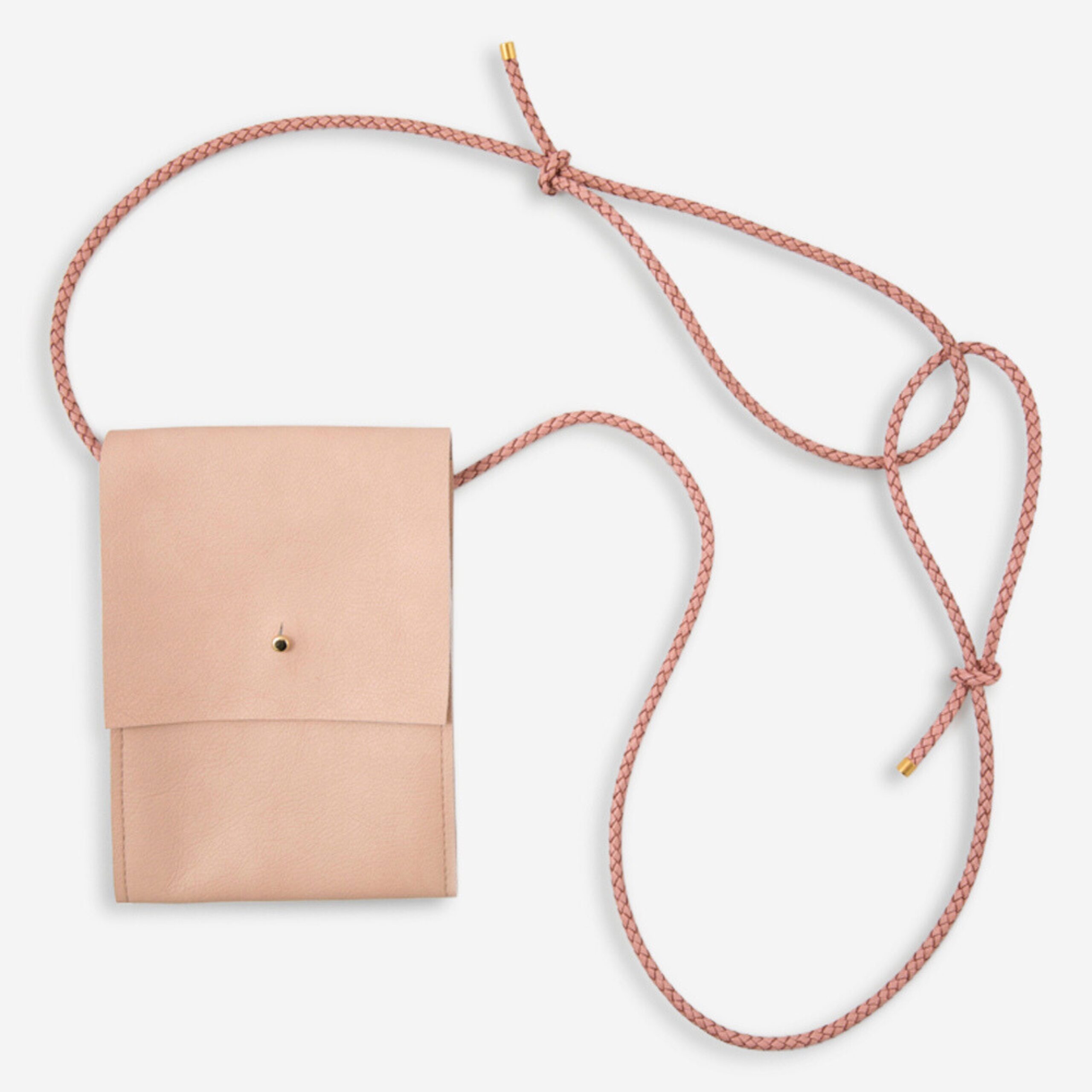 Jazz kleine Umhängetasche aus echtem Leder in rosé Lapàporter