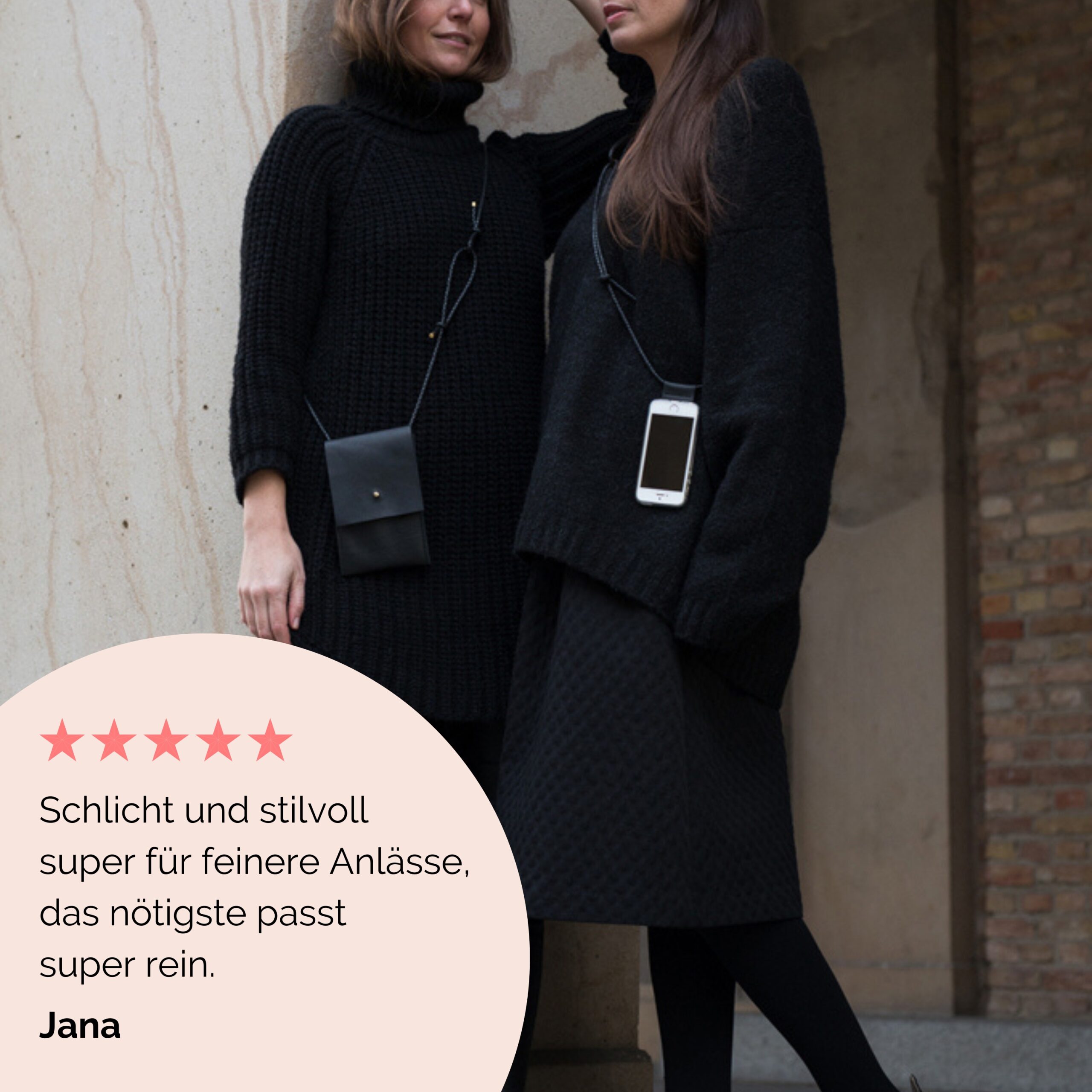 Jazz kleine Umhängetasche aus echtem Leder in schwarz Lapàporter
