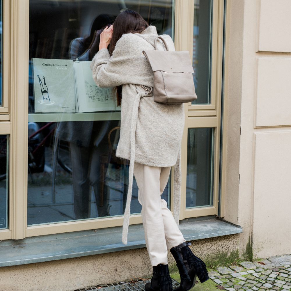 Modellbeispiel aus Lederrucksack Nähkurs