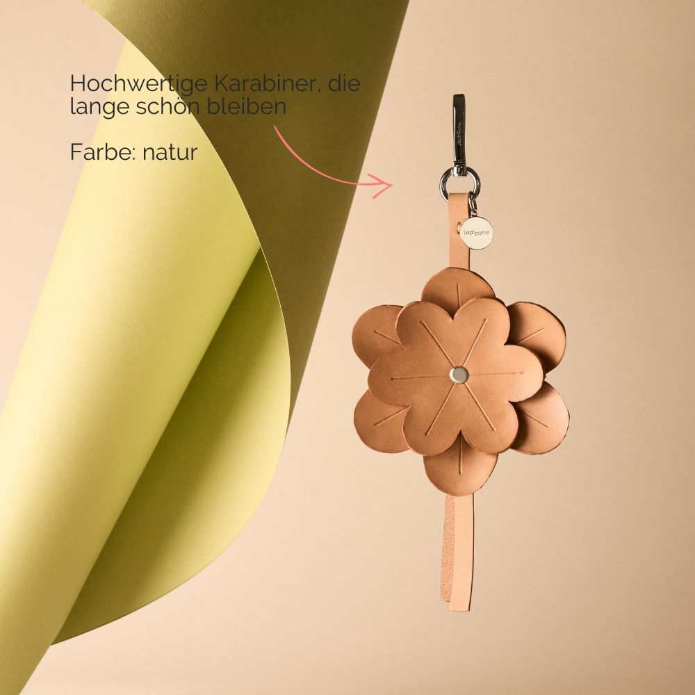 Bag Charm Trend Lederblüte natur