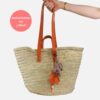 Korbtasche oder Strandtasche mit Lederhenkeln