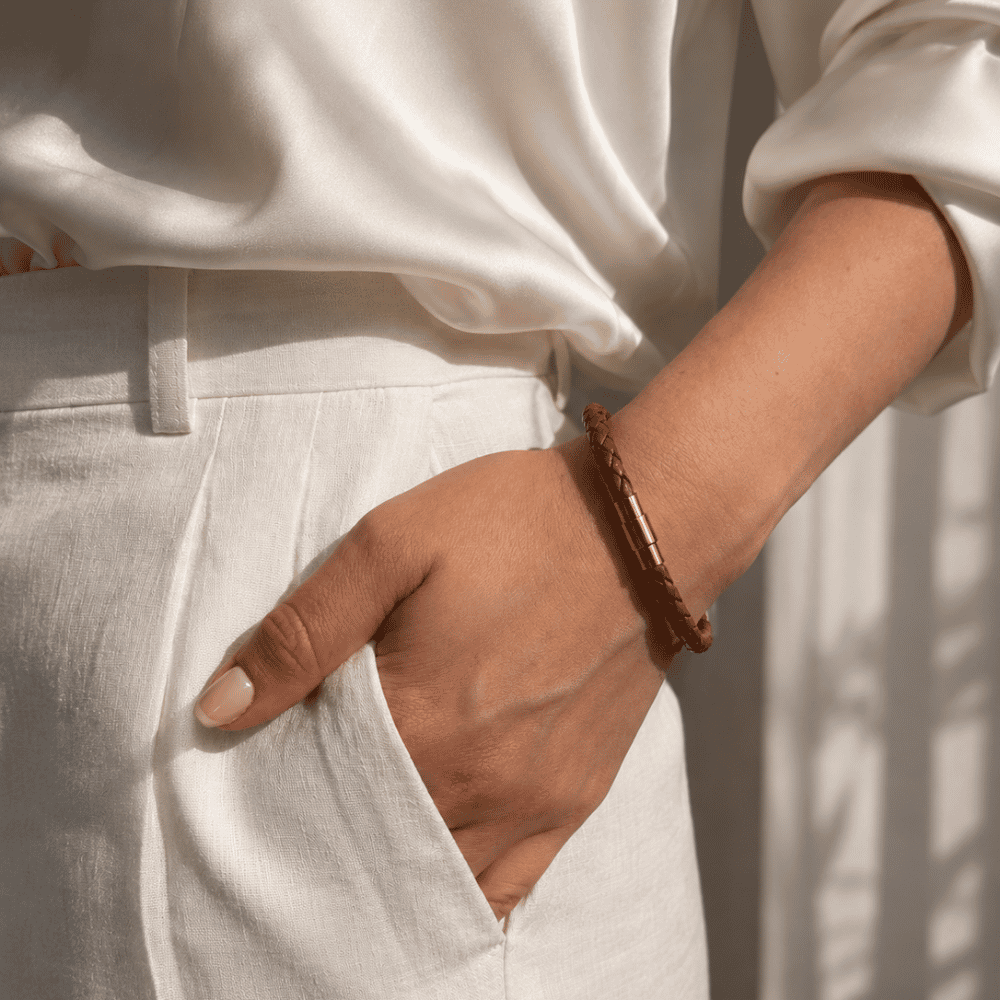 Damen-Lederarmband-geflochten