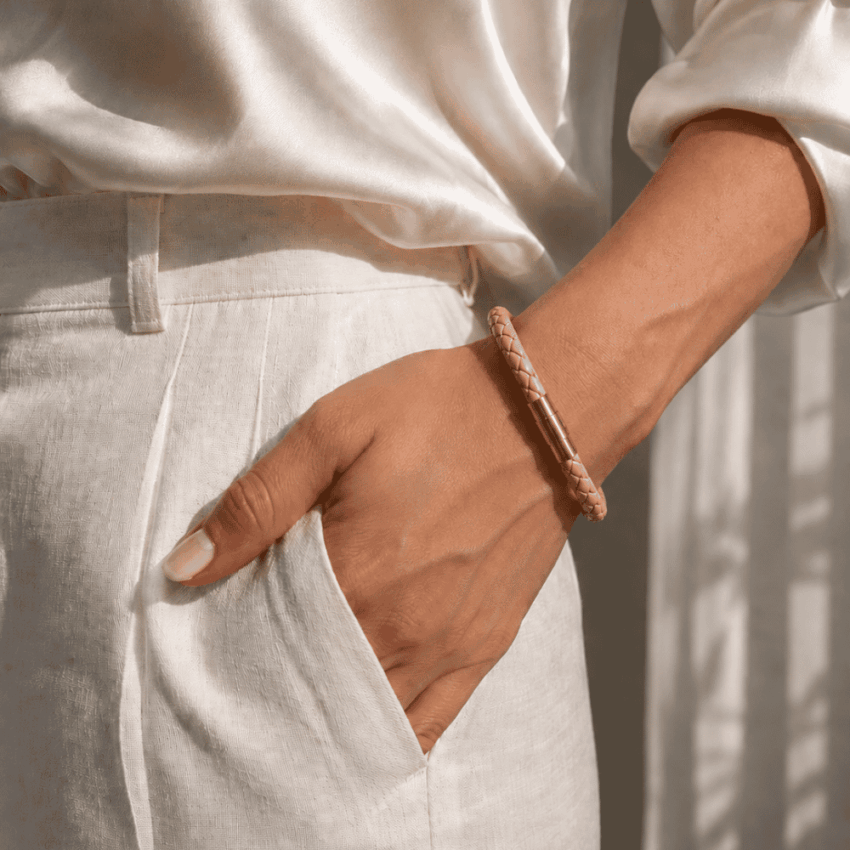 Damen-Lederarmband-geflochten