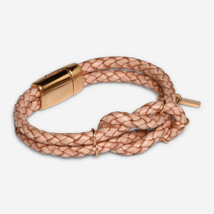 Knoten-Lederarmband in geflochtenem Leder