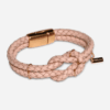 Knoten-Lederarmband in geflochtenem Leder rosa