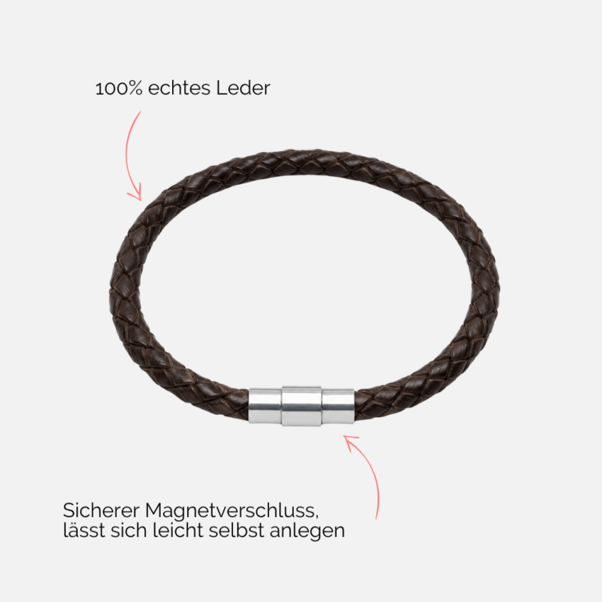 Herren Lederarmband dunkelbraun