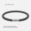 Herren Lederarmband grau