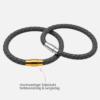 Herren Lederarmband grau