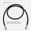 schmales Herren Lederarmband zum Wickeln blau