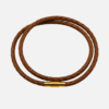 schmales Herren Lederarmband zum Wickeln Cognac/hell braun