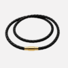 schmales Herren Lederarmband zum Wickeln schwarz