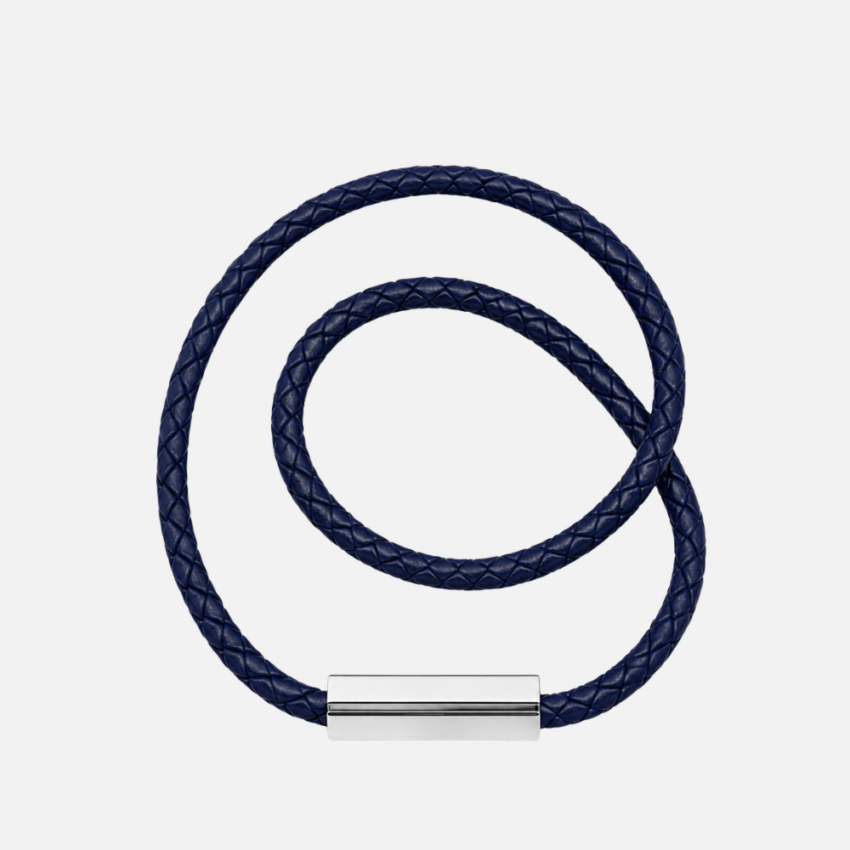 Lederarmband für Damen zum Wickeln blau