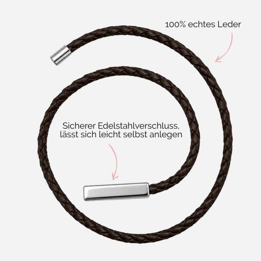 Lederarmband für Damen zum Wickeln braun