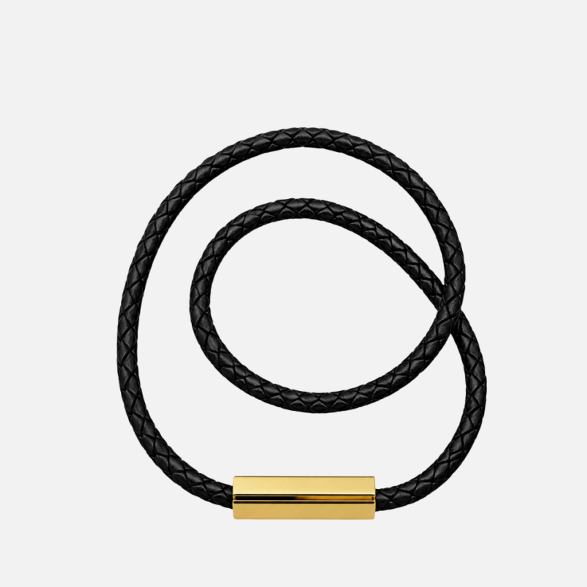 Lederarmband für Damen zum Wickeln schwarz