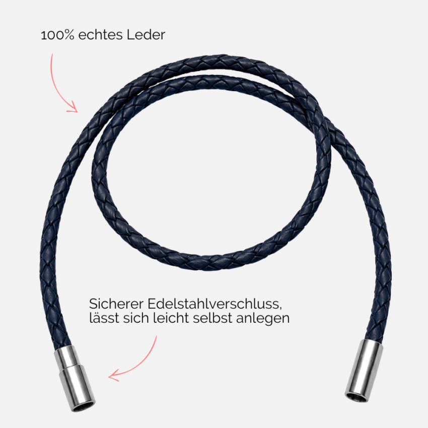Lederarmband damen, Wickelarmband blau