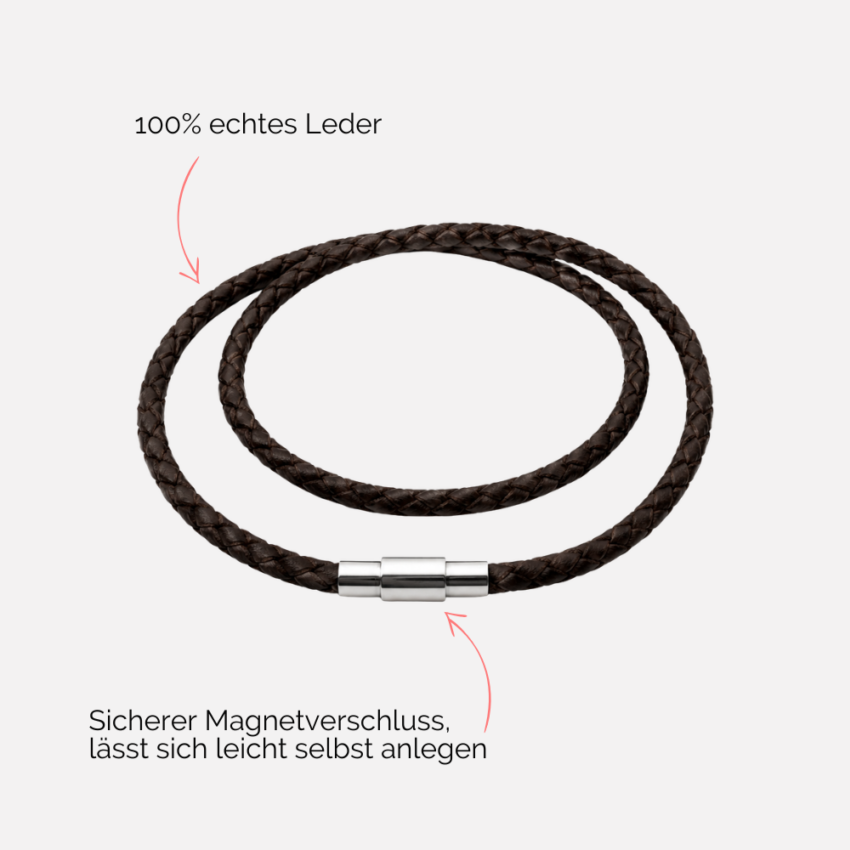 Lederarmband Damen, Wickelarmband braun