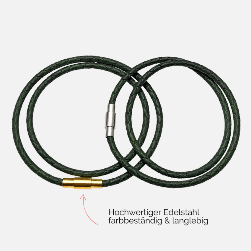 Lederarmband Damen, Wickelarmband grün