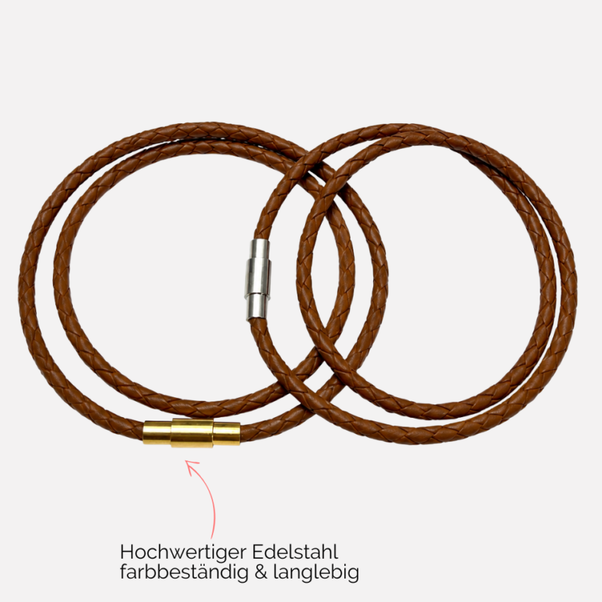 Lederarmband Damen, Wickelarmband braun
