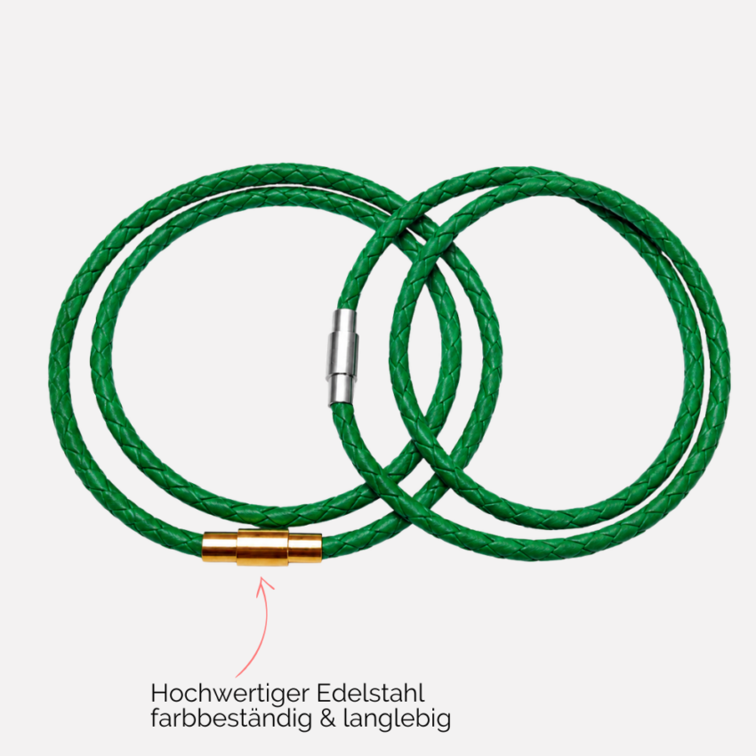 Lederarmband Damen, Wickelarmband hellgrün